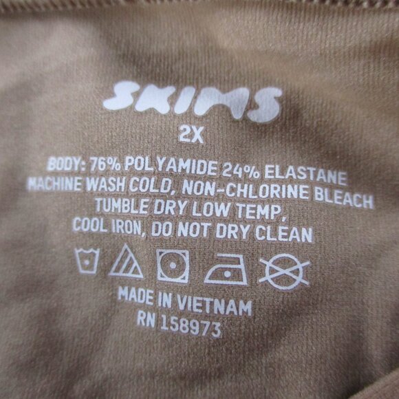 SKIMS Fits Everybody Turtleneck Top Womens 2X Sienna Tan Long Sleeve Stretch NWT - Picture 7 of 9